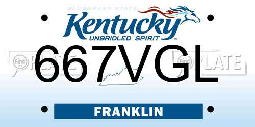 667VGL Kentucky License Plate