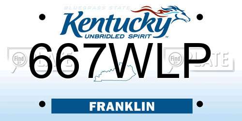 667WLP Kentucky License Plate
