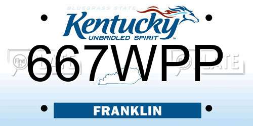 667WPP Kentucky License Plate