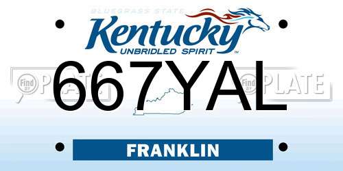 667YAL Kentucky License Plate
