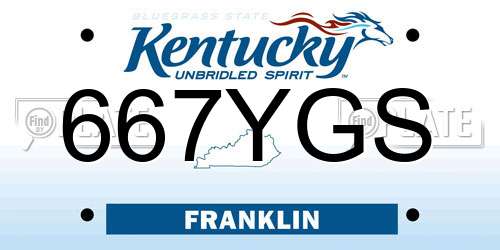 667YGS Kentucky License Plate