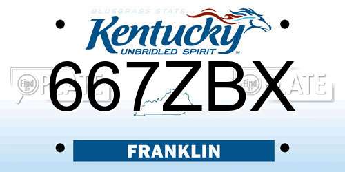 667ZBX Kentucky License Plate
