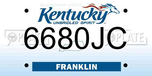 6680JC Kentucky License Plate