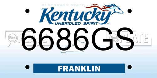 6686GS Kentucky License Plate