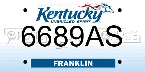 6689AS Kentucky License Plate