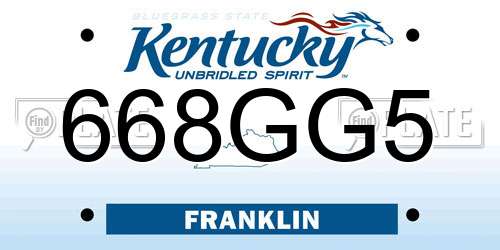 668GG5 Kentucky License Plate