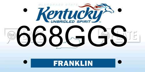 668GGS Kentucky License Plate