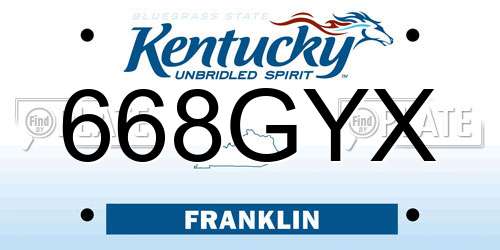 668GYX Kentucky License Plate