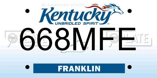 668MFE Kentucky License Plate