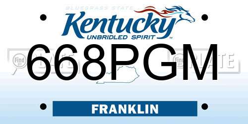 668PGM Kentucky License Plate