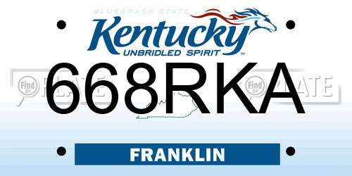 668RKA Kentucky License Plate