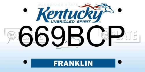 669BCP Kentucky License Plate