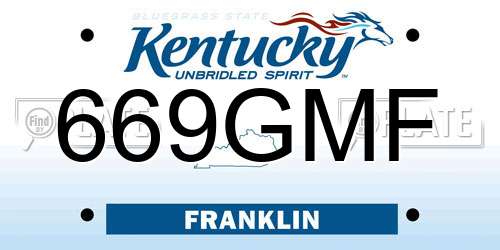 669GMF Kentucky License Plate