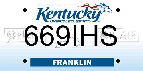 669IHS Kentucky License Plate
