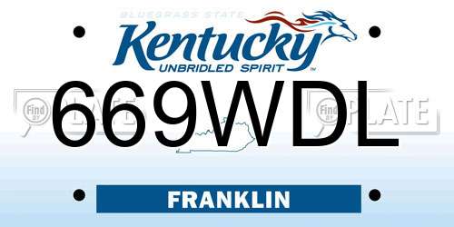 669WDL Kentucky License Plate