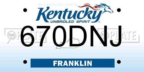 670DNJ Kentucky License Plate