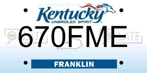 670FME Kentucky License Plate