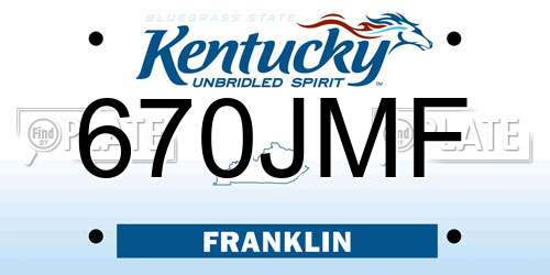 670JMF Kentucky License Plate
