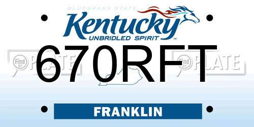 670RFT Kentucky License Plate