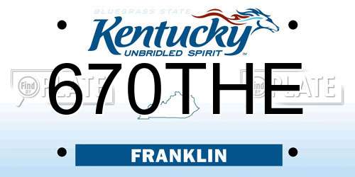 670THE Kentucky License Plate