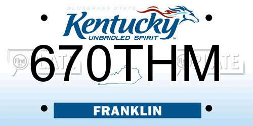 670THM Kentucky License Plate