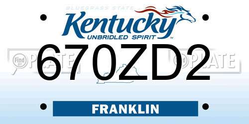 670ZD2 Kentucky License Plate