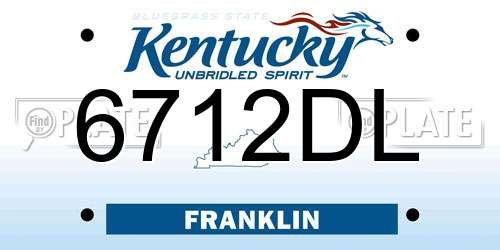 6712DL Kentucky License Plate