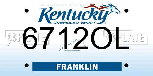6712OL Kentucky License Plate