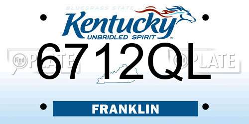 6712QL Kentucky License Plate