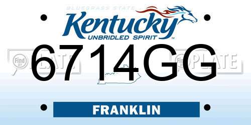 6714GG Kentucky License Plate