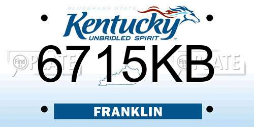 6715KB Kentucky License Plate