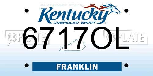 6717OL Kentucky License Plate