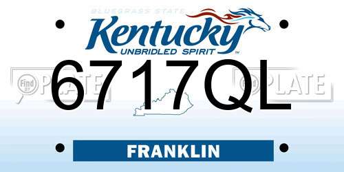 6717QL Kentucky License Plate