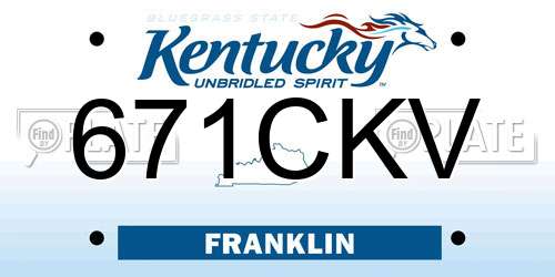 671CKV Kentucky License Plate