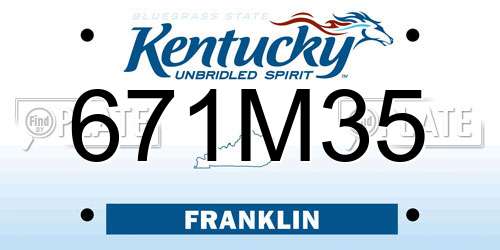 671M35 Kentucky License Plate