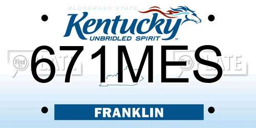 671MES Kentucky License Plate