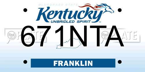 671NTA Kentucky License Plate