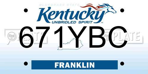 671YBC Kentucky License Plate