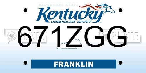 671ZGG Kentucky License Plate