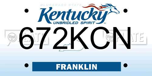 672KCN Kentucky License Plate