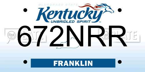 672NRR Kentucky License Plate