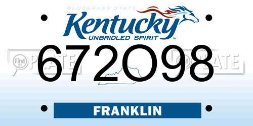 672O98 Kentucky License Plate