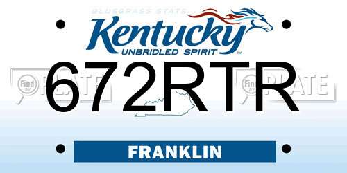 672RTR Kentucky License Plate