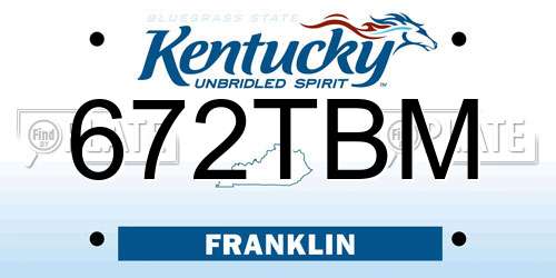 672TBM Kentucky License Plate