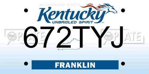672TYJ Kentucky License Plate