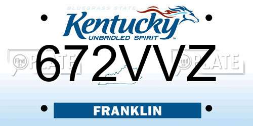 672VVZ Kentucky License Plate
