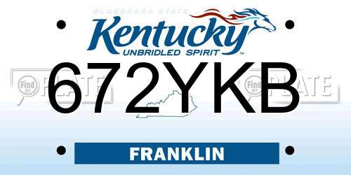 672YKB Kentucky License Plate