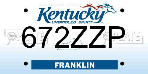 672ZZP Kentucky License Plate