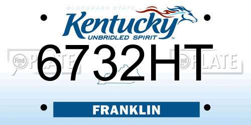 6732HT Kentucky License Plate