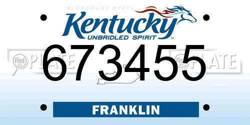 673455 Kentucky License Plate